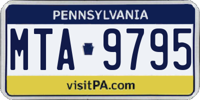PA license plate MTA9795