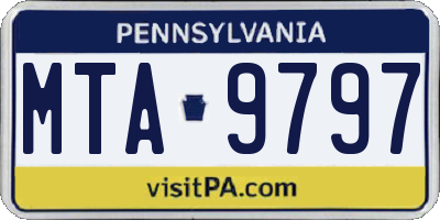 PA license plate MTA9797