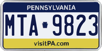 PA license plate MTA9823