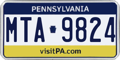 PA license plate MTA9824