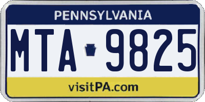 PA license plate MTA9825