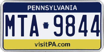 PA license plate MTA9844