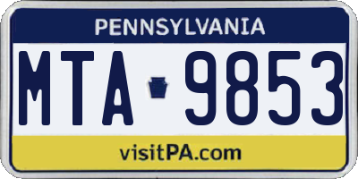 PA license plate MTA9853