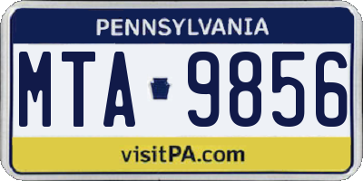 PA license plate MTA9856