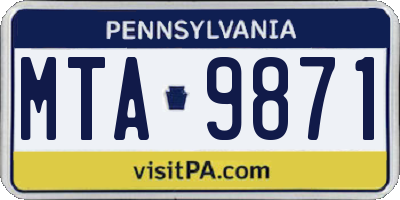 PA license plate MTA9871