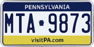 PA license plate MTA9873