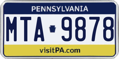 PA license plate MTA9878