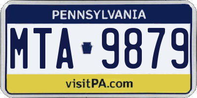 PA license plate MTA9879