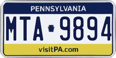 PA license plate MTA9894
