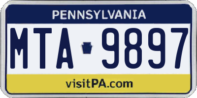 PA license plate MTA9897