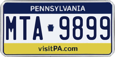 PA license plate MTA9899