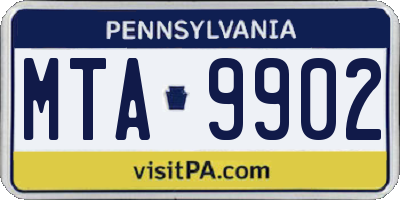 PA license plate MTA9902