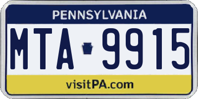 PA license plate MTA9915