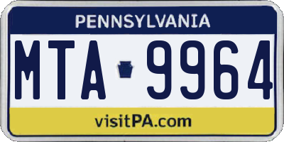 PA license plate MTA9964