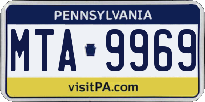 PA license plate MTA9969