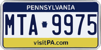 PA license plate MTA9975