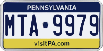 PA license plate MTA9979