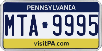 PA license plate MTA9995