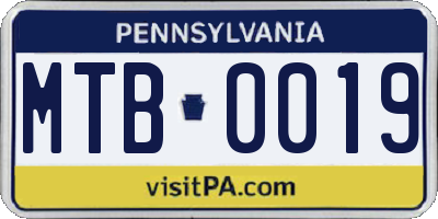 PA license plate MTB0019