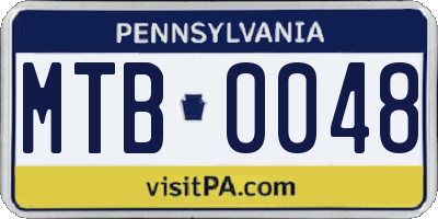 PA license plate MTB0048
