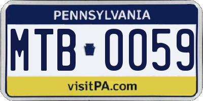 PA license plate MTB0059