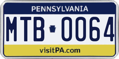 PA license plate MTB0064