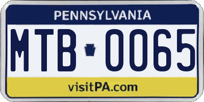 PA license plate MTB0065
