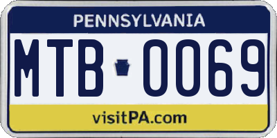PA license plate MTB0069
