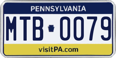 PA license plate MTB0079