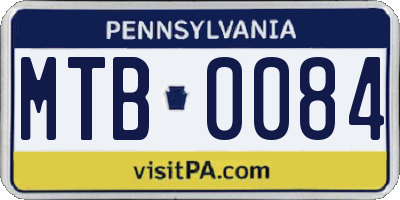 PA license plate MTB0084
