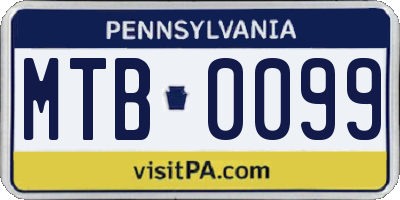 PA license plate MTB0099