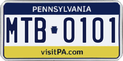 PA license plate MTB0101