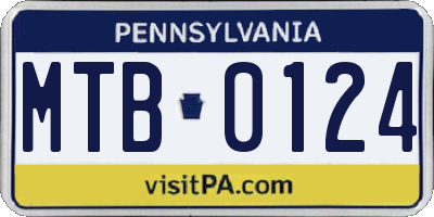 PA license plate MTB0124