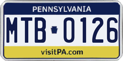 PA license plate MTB0126