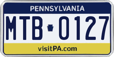 PA license plate MTB0127