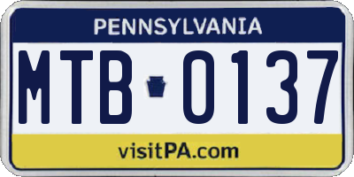 PA license plate MTB0137