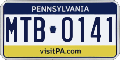 PA license plate MTB0141