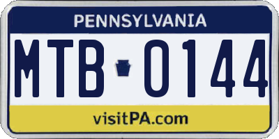 PA license plate MTB0144