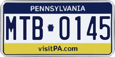 PA license plate MTB0145