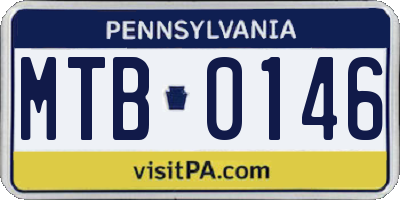 PA license plate MTB0146