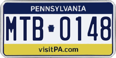 PA license plate MTB0148