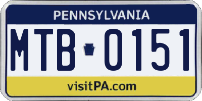 PA license plate MTB0151