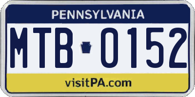 PA license plate MTB0152