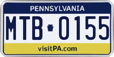 PA license plate MTB0155
