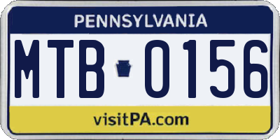 PA license plate MTB0156