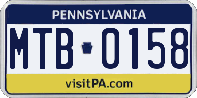 PA license plate MTB0158