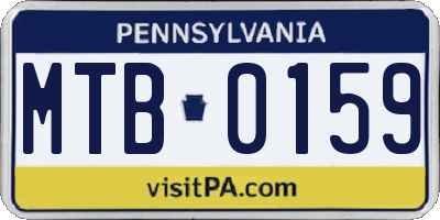 PA license plate MTB0159