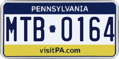 PA license plate MTB0164