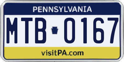 PA license plate MTB0167