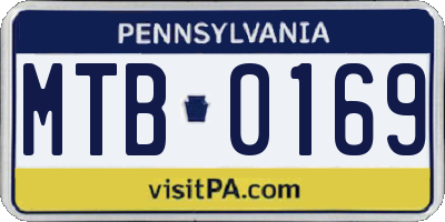 PA license plate MTB0169